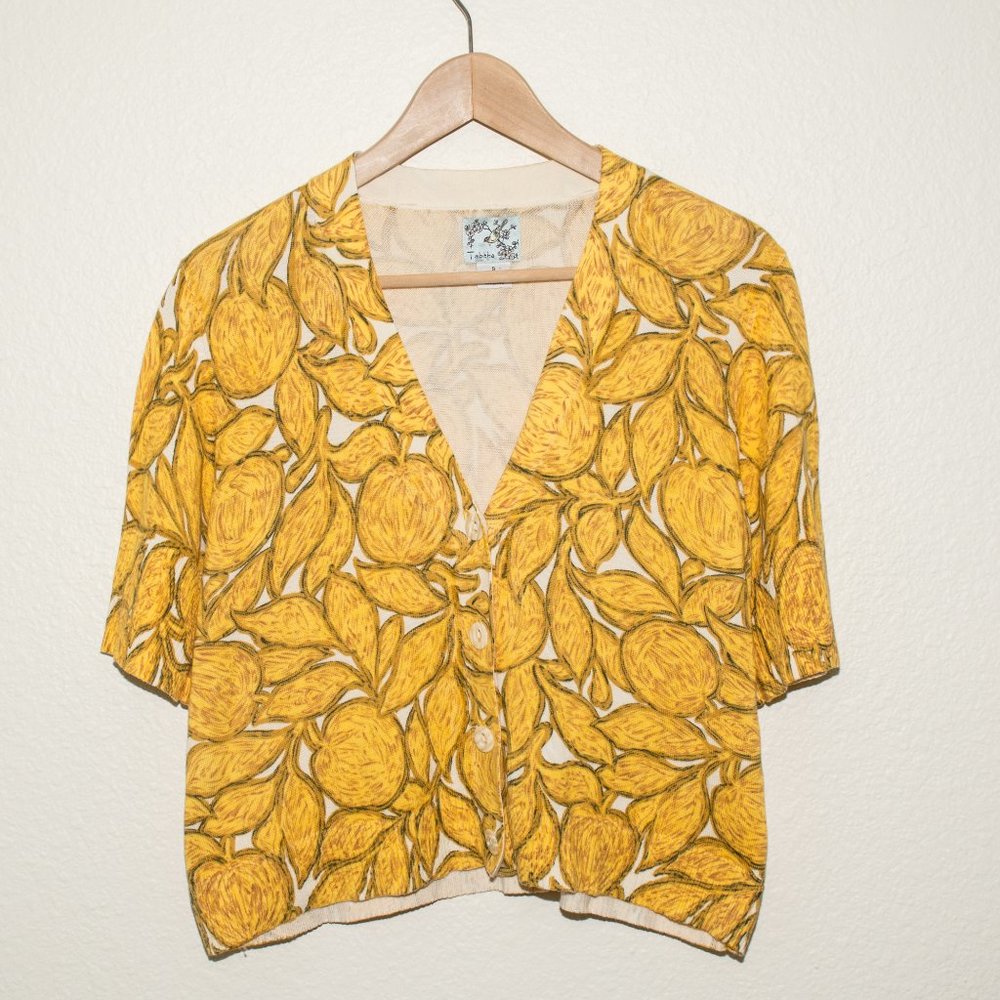 Tabitha Anthropologie Golden Plum Short Sleeve Cardigan